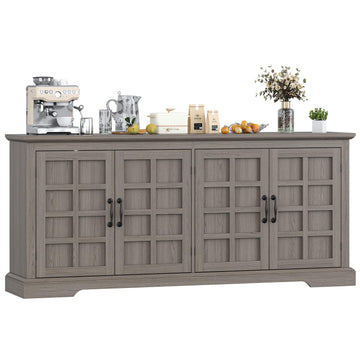 70" Sideboard Buffet Cabinet with Storage, Coffee Bar Cabinet with and 4 Doors, Long Wider Storage Cabinet Modern