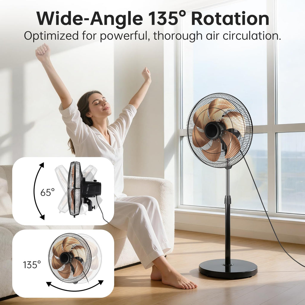 18 Inch DC Oscillating Metal Stand Pedestal Fan