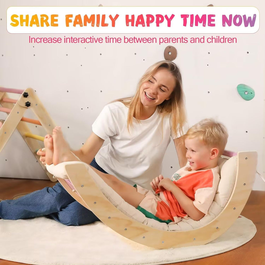 Triangle Set with Cushion Large, 5 in 1 Toddler Climbing Toys Indoor