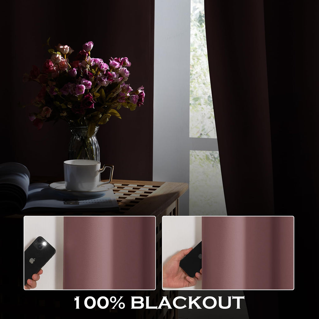 Soundproof 100% Blackout Curtains Thermal Insulated 4 Layers