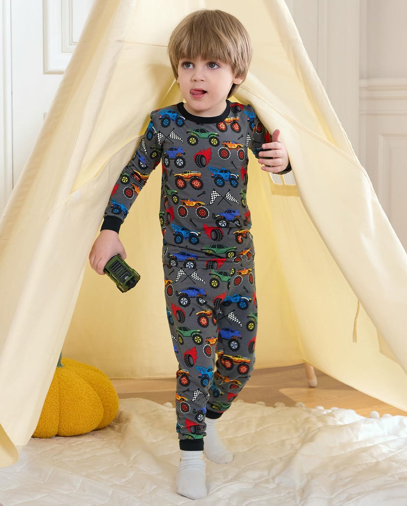 Bamboo Viscose Toddler Kids Pajamas Set, Long Sleeve Boys