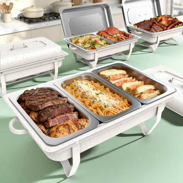 11Qt Chafing Dishes for Buffet, 4 Pack, White