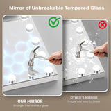 Hollywood Vanity Mirror with 10X/15X Magnification and Lights, USB/Type-C Port Makeup Mirror with 15 Dimmable LED