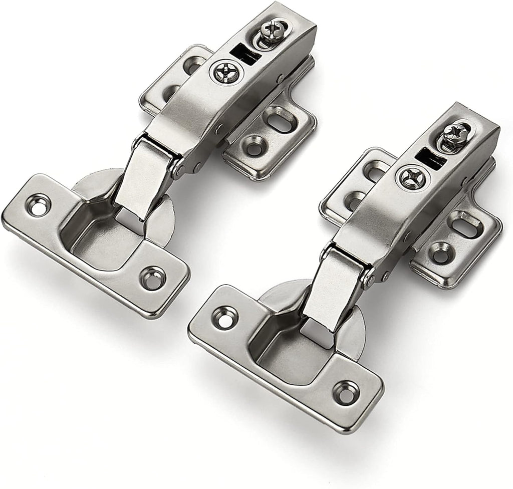 60 Pack 30 Pairs European Kitchen Cabinet Hinges Soft Close Full Overlay Door Heavy-Duty Frameless Adjustable Concealed
