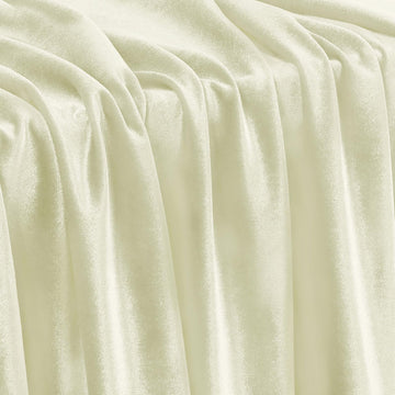 2 Yard Ivory Stretch Velvet Fabric 60" Wide for DIY Crafts