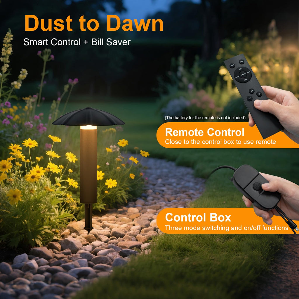8 Pack Low Voltage Landscape Lighting Kit, 3W Metal Pathway Lights
