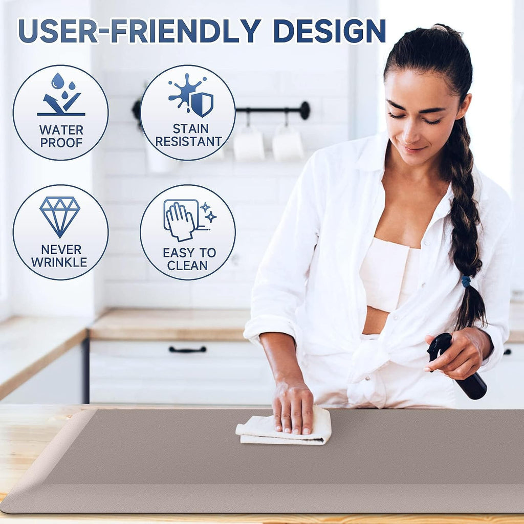 4/5 Inch Thick Kitchen Mats for Floor, Kitchen Rug for Standing | Non-Slip, Thicker, Stain Resistant, Water Resistant
