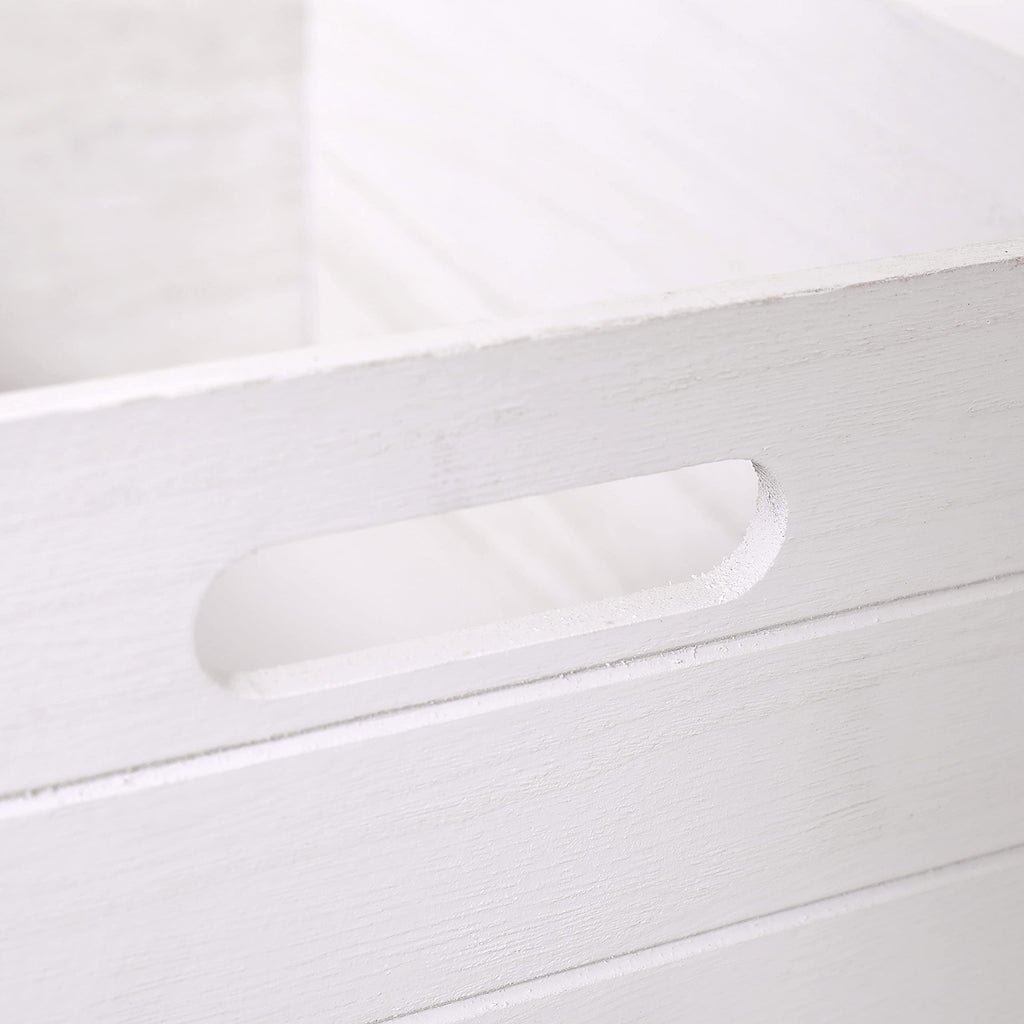 Farmhouse Modern White Wooden Crates For Storage
