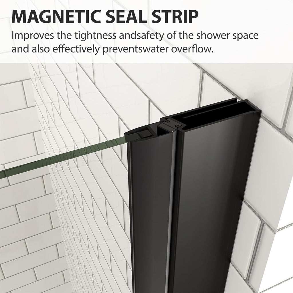30-31.4" W x 72" H Frameless Pivot Shower Door, 1/4" (6mm) Clear SGCC Tempered Glass Shower Door