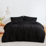 Love's cabin Seersucker Black King Comforter Set