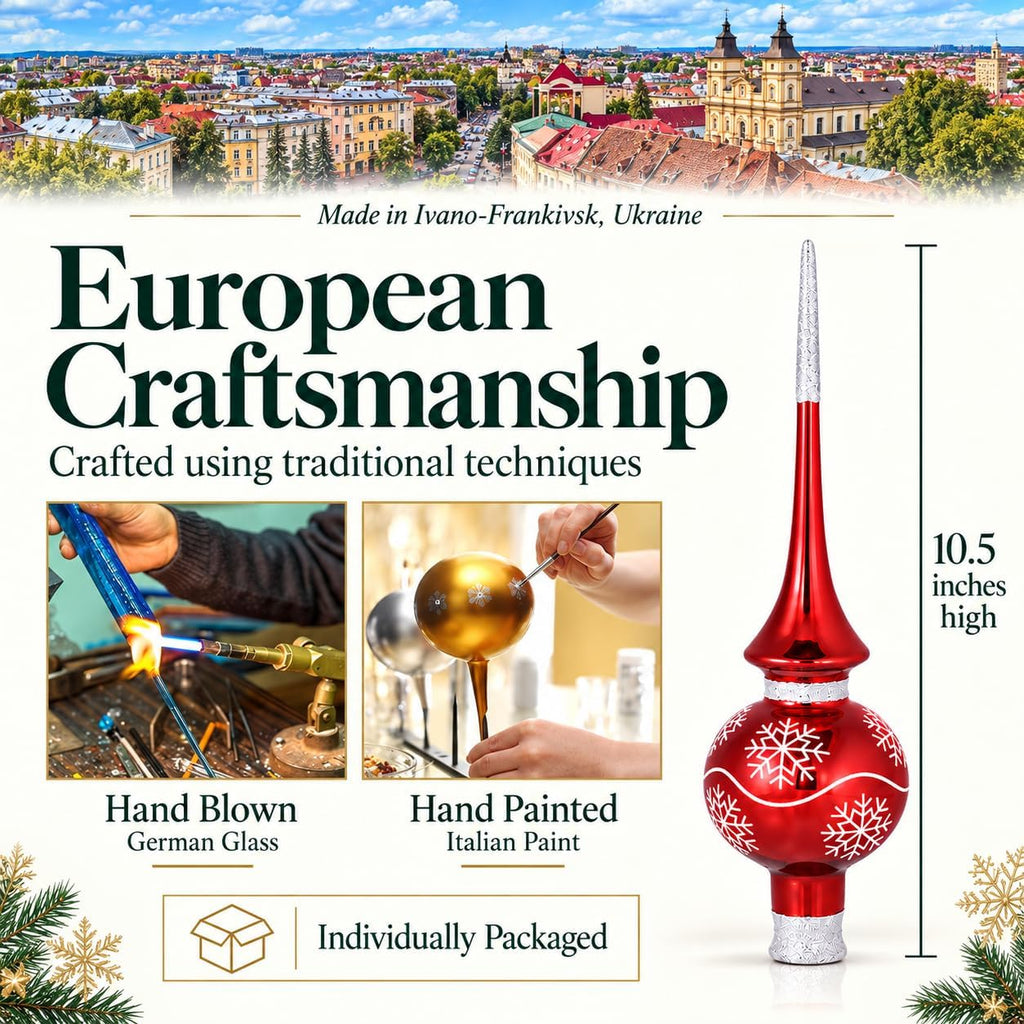 Altair Red Glass Christmas Tree Topper
