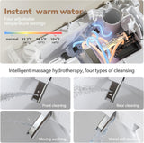 Wall Hung Smart Toilet, Elongated Wall Hung Toilet with Bidet Built In, Heated Seat, Warm Water Wash, Air Dryer