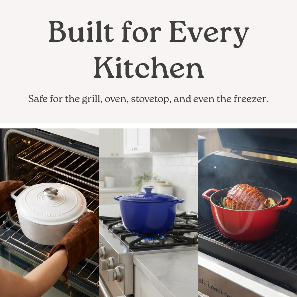Enameled Cast Iron Round Dutch Oven Pot with Lid, 10 Qt, Sage