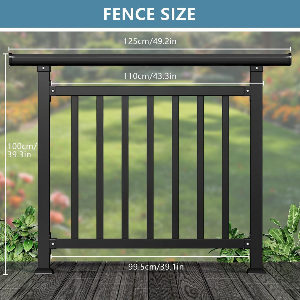 Horizontal Deck Railing Kit, 40" H x 50" W Deck Railing Kit
