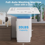 Portable Washing Machine and Dryer Set, 20lbs Fully Automatic Washer and 10lbs Portable Dryer with Stainless Steel Tub
