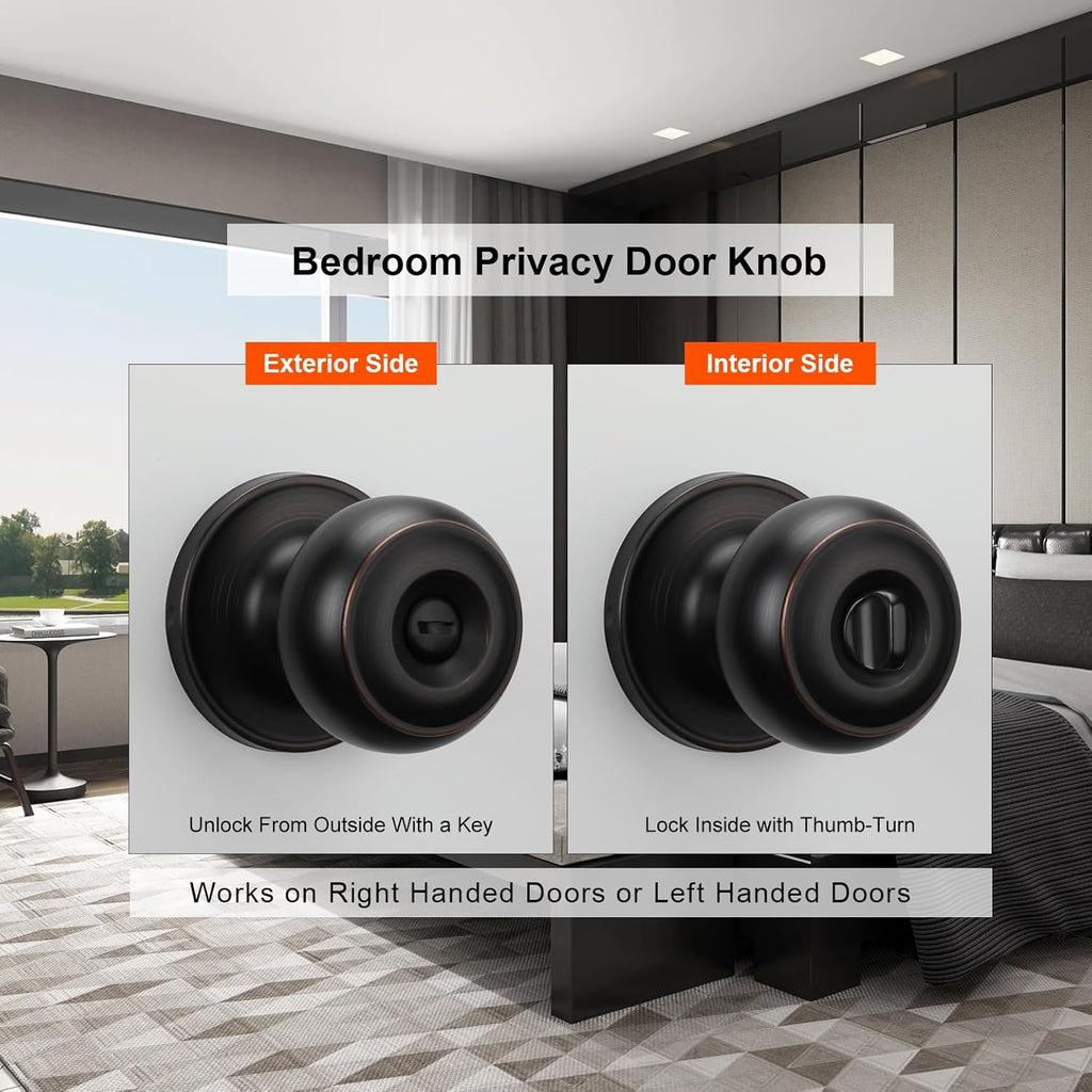 6 Pack Oil Rubbed Bronze Door Knobs Interior