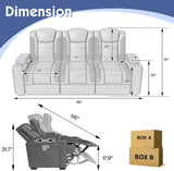 VanAcc Home Theater Seating, Power Movie Loveseat Recliner with USB & Wireless Charging