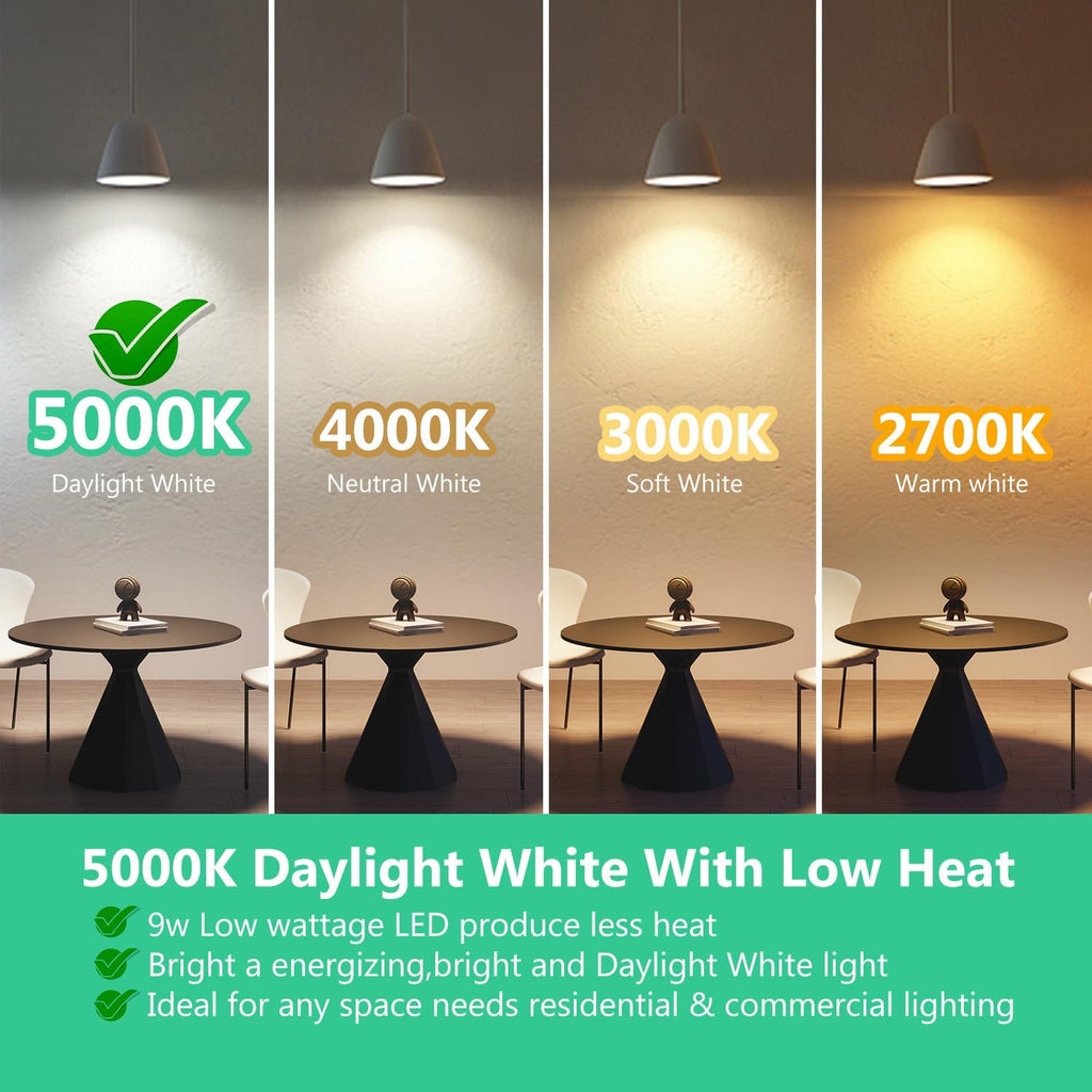 BR30 LED Light Bulbs Indoor Flood Light, 5000K Daylight White LED Bulb 65W Equivalent, Dimmable, E26 Base, 800LM