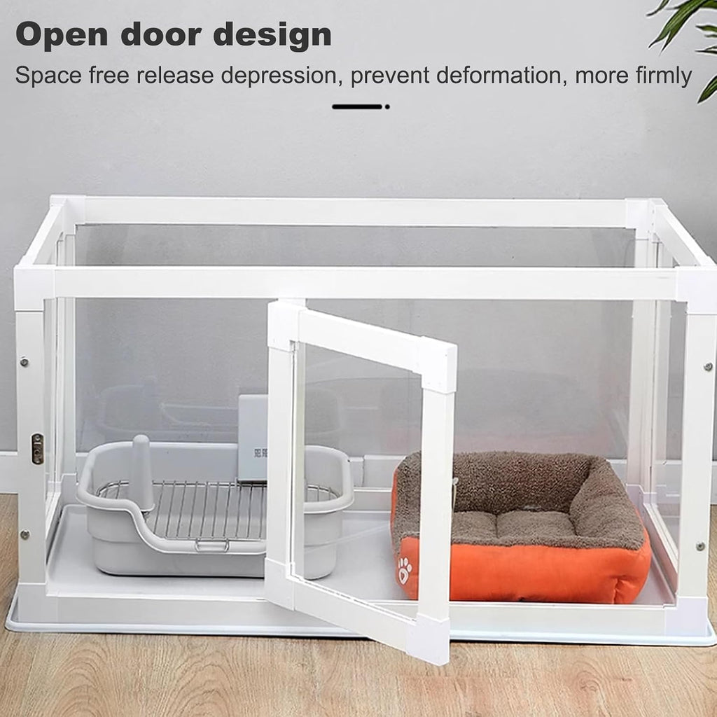 Transparent dog fence, indoor panoramic dog crate, Household Small and Medium Dog Crate, Heightened and reinforced
