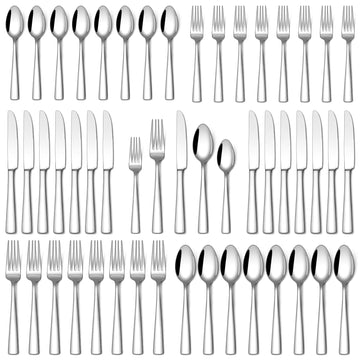 40 Piece Silverware Set, Food-Grade Stainless Steel Flatware Sets for 8 Mirror Polished Cutlery Utensil Sets Include