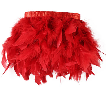 Red Turkey Feathers Trim Fringe 5Yard 4-6inch