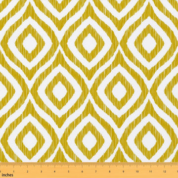 Ikat Upholstery Fabric, Curved Mesh Fabric By The Yard, Geometric Design Decorative Fabric, Striped Outdoor Fabric
