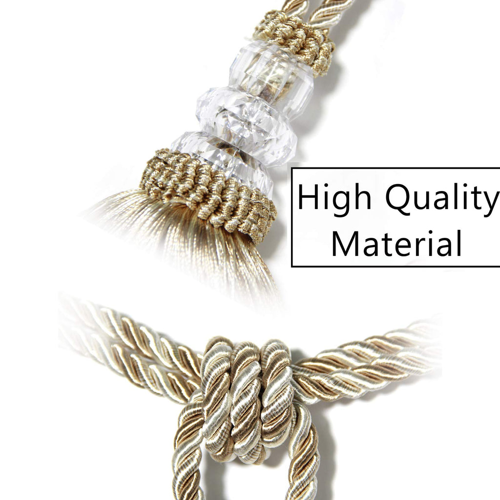 Curtain Tiebacks Hand-Woven Holdbacks Tassels Tiebacks - 2 Pack