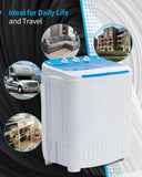 17.6Ibs Portable Washing Machine, Compact Washer Machine, Mini Washing Machine, Twin Tub Washer and Spiner