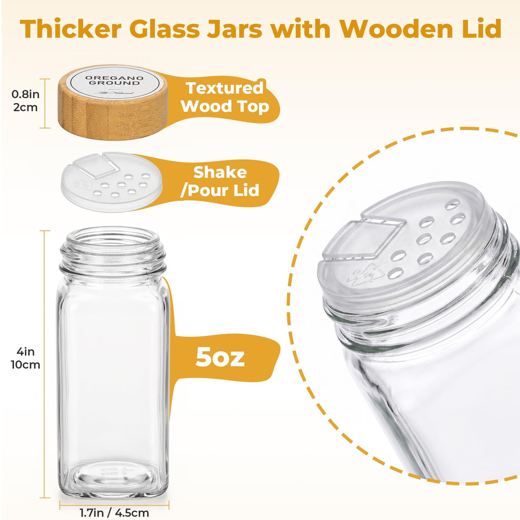 Acrylic Spice Rack Organizer with 24 Glass Spice Jars