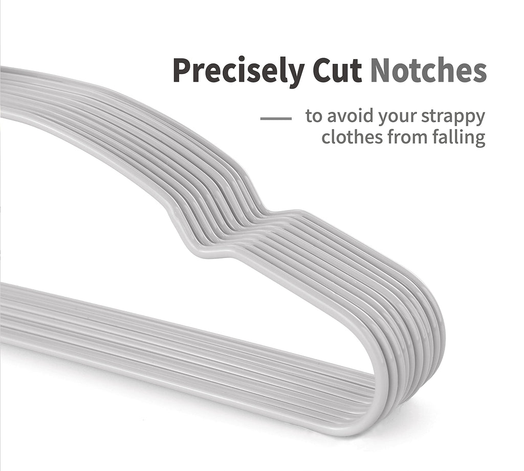 Metal Hangers 20 Pack, Non Slip Clothes Hangers Space Saving, Heavy Duty Rubber Coated Wire Hanger for Coat, Shirt
