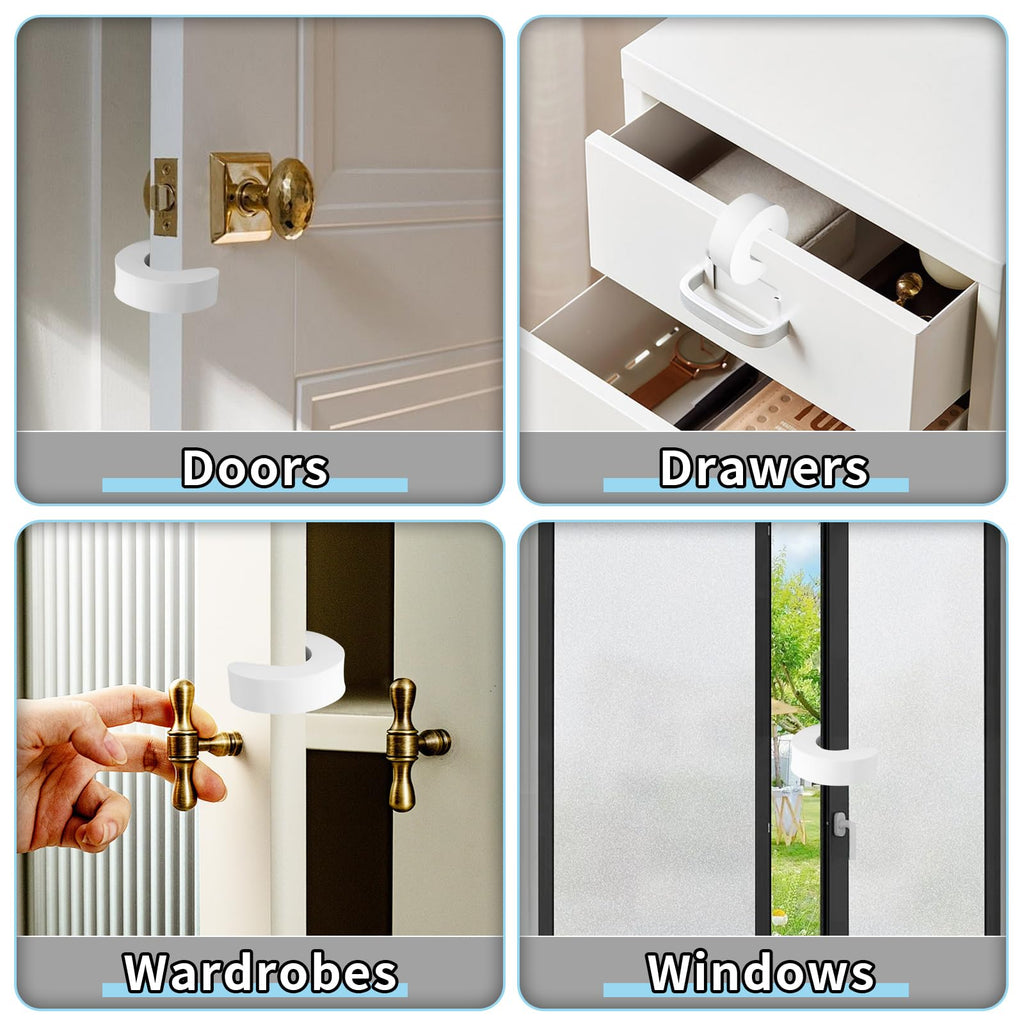 Door Pinch Guards, 6 Packs White Foam Baby Proof Door Stopper- Prevents Finger Pinch Injuries, Slamming Doors &