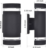 Porch Lights Outdoor Dusk to Dawn, Aluminum Outdoor Wall Light Fixture 6000K