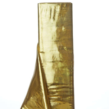 54" x 10 Yards Super Shiny Polyester Fabric Bolt Wedding Party Bows Decoration Sewing Craft Bridal Supplies - Gold