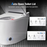 Smart Toilet with Bidet Built In, Heated Seat & Dual Auto Flush, Foot Sensor