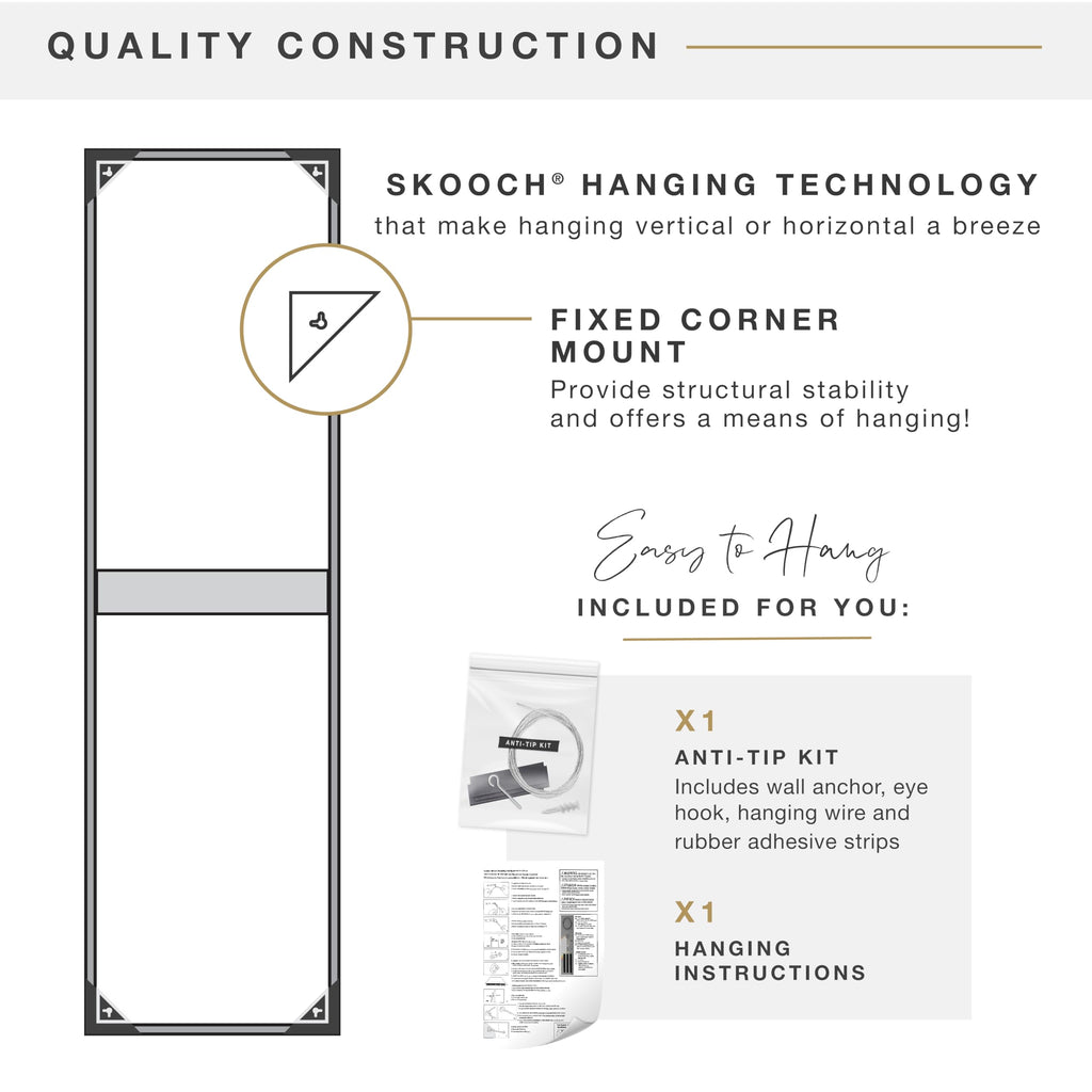 Mercer Leaner Mirror, 23x66, Black