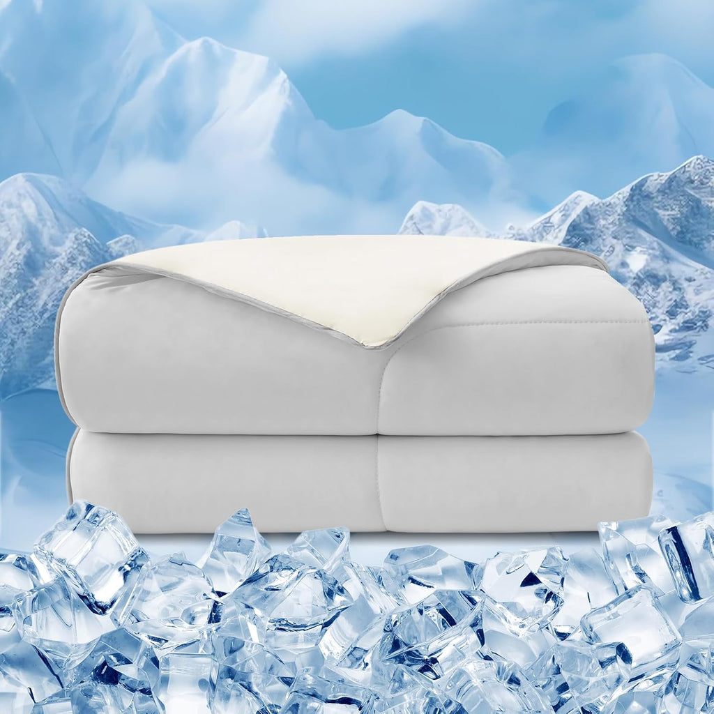 Cooling Comforter Twin XL, Double Sided Cold 90% Nylon Fabric Fabric Cooling Blanket for Hot Sleepers, Q-Max>0.5