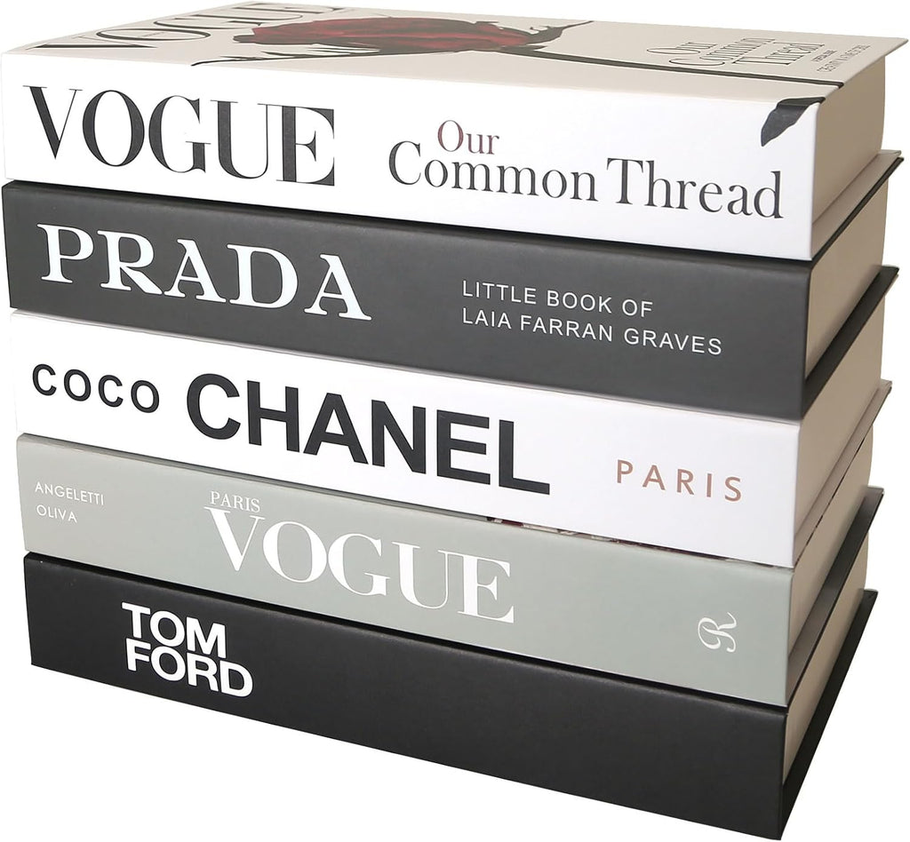 5 Pcs Decorative Books Aesthetic Chic Faux Book Set for Room Décor,Modern Home Decor Coffee Table Decor