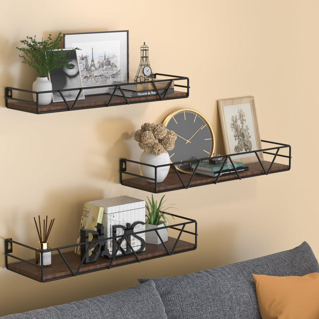 Floating Shelves Set of 3, Wood Wall Shelf, Farmhouse Shelf