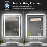 LED Bathroom Mirror 55"x36" Inch Lighted Bathroom Vanity Mirror with Lights, Large, Brighter Frontlit and Backlit