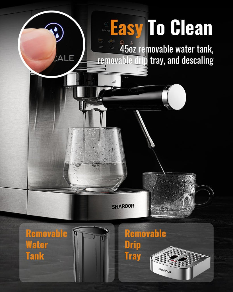 Espresso Machine 20 Bar, Professional Espresso Machine with Milk Frother and Touchscreen, Expresso Coffee Machines