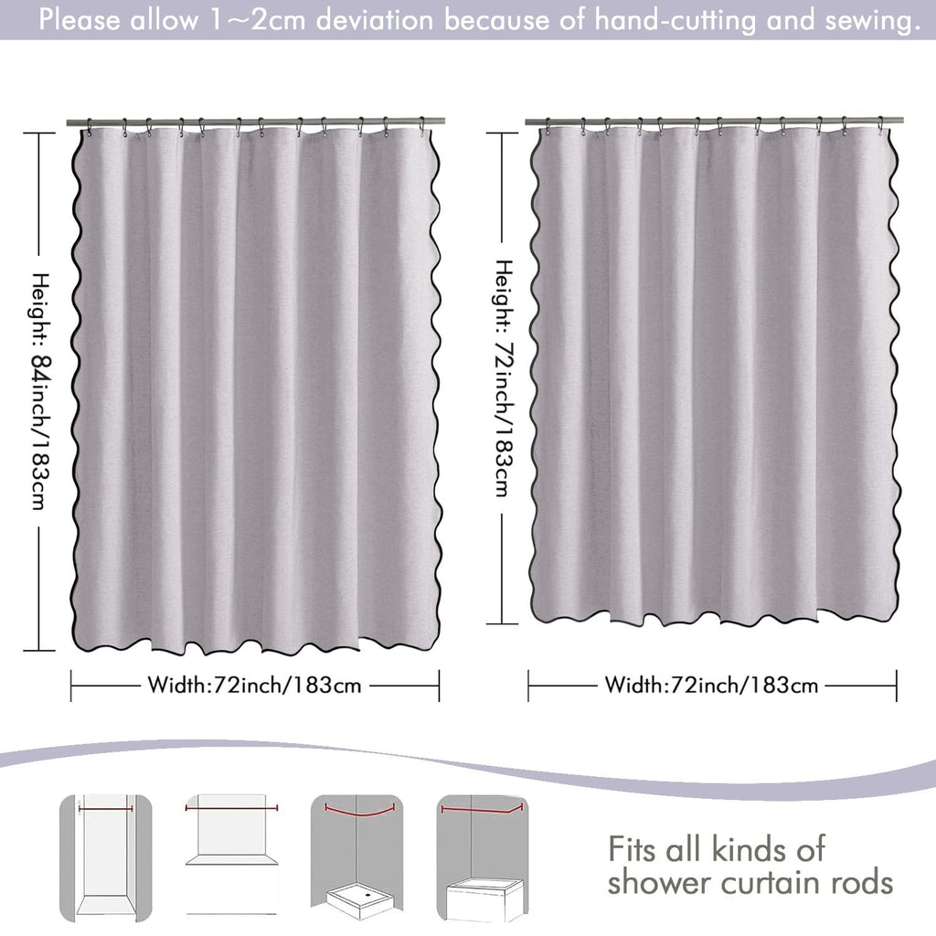 72"x84" Extra Long Scalloped Linen Lavender