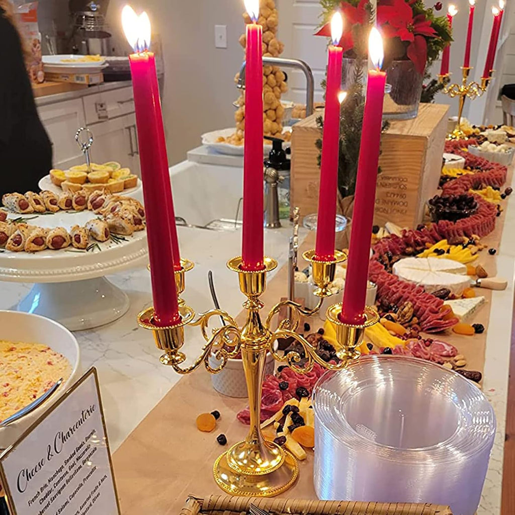 5 Arm Gold Candelabra, Candelabra Candle Holder, 10 Inch Tall Candlesticks Holder, Elegant Taper Candle Holder
