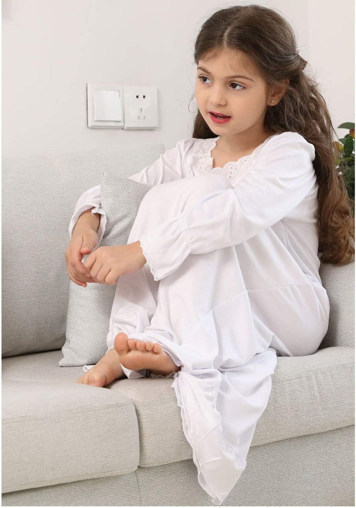Girls' Princess Nightgowns Lace Sleep Dress Kids Sleepwear