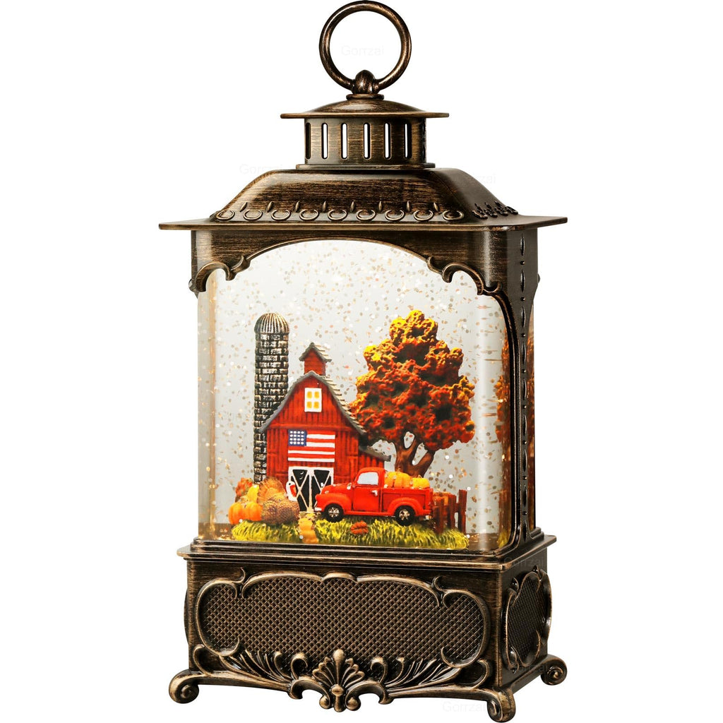 Fall Snow Globe Lantern Red Truck Fall Decorations