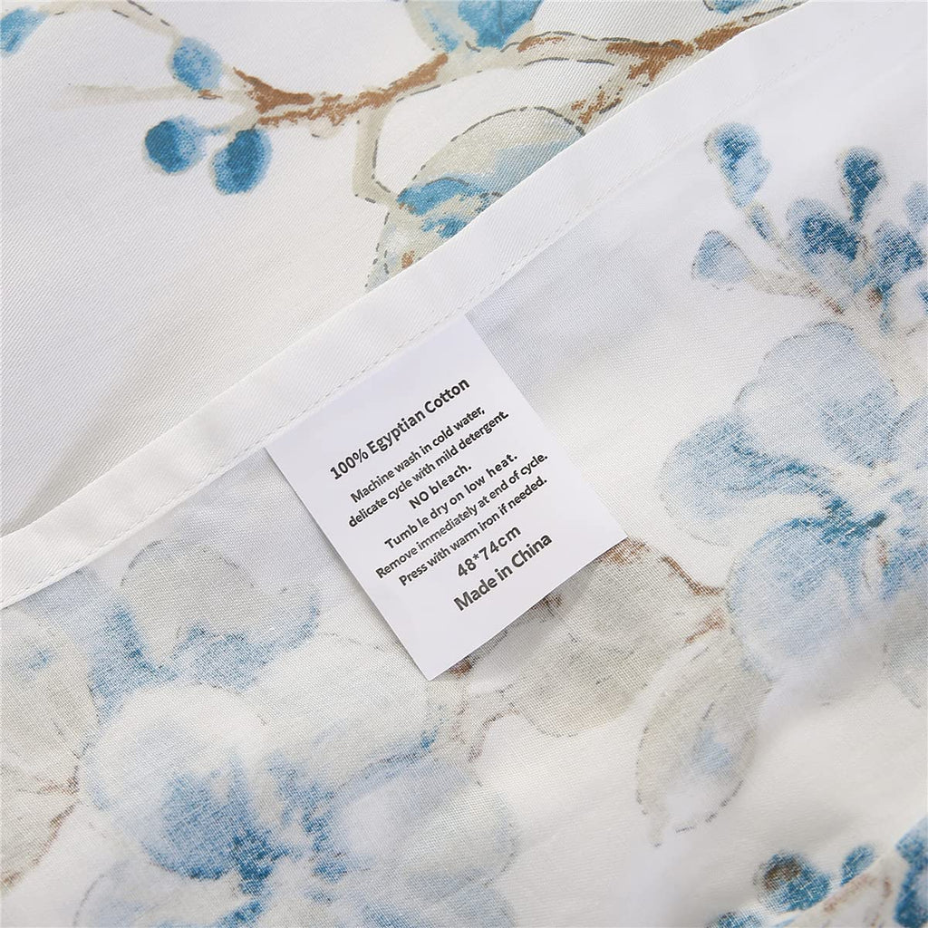 100% Cotton Pillowcases Set of 2 King Size Floral Printed Pillow Cases Soft Breathable Cooling Pillowcase Decorative