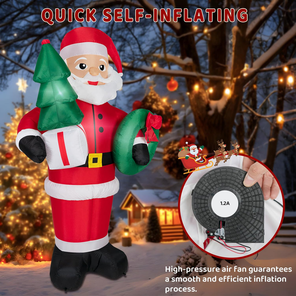 8FT Christmas Inflatables Santa Claus with Tree