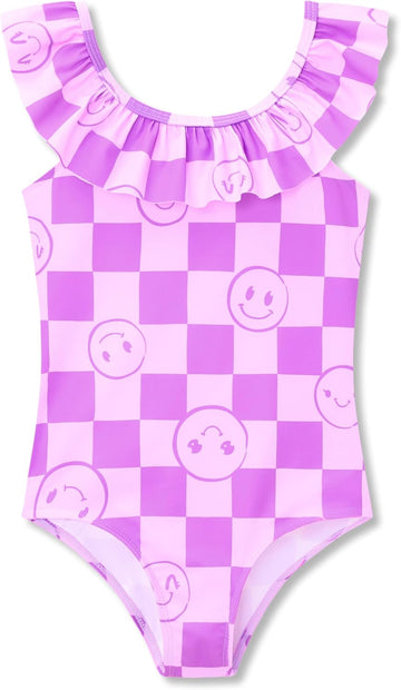Toddler Girls One Piece Swimsuit Adjustable Straps