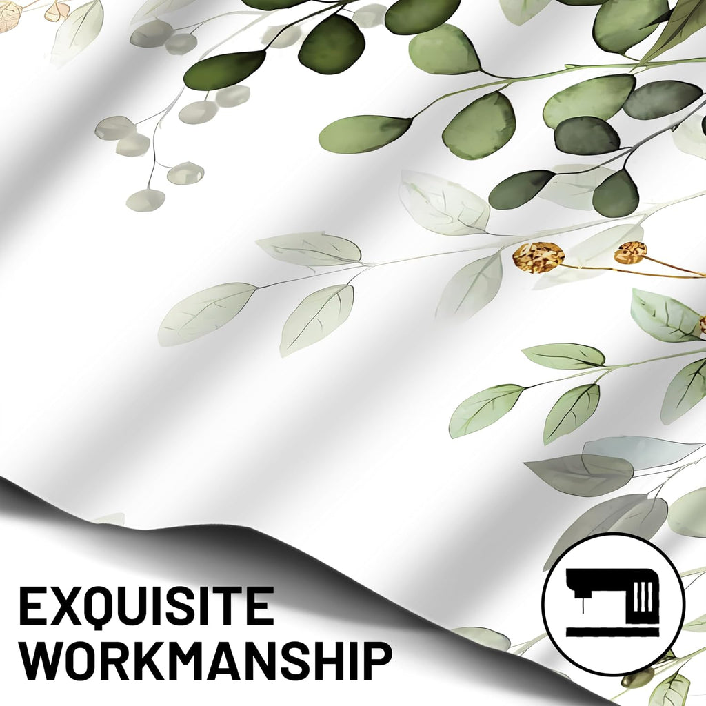 Sage Green Eucalyptus Swag Curtain Valance for Windows,Watercolor Leaves Window Treatments Short Swag Topper for Kitchen Windows Bathroom Bedroom,28 x 36 Inch, 1 Pair
