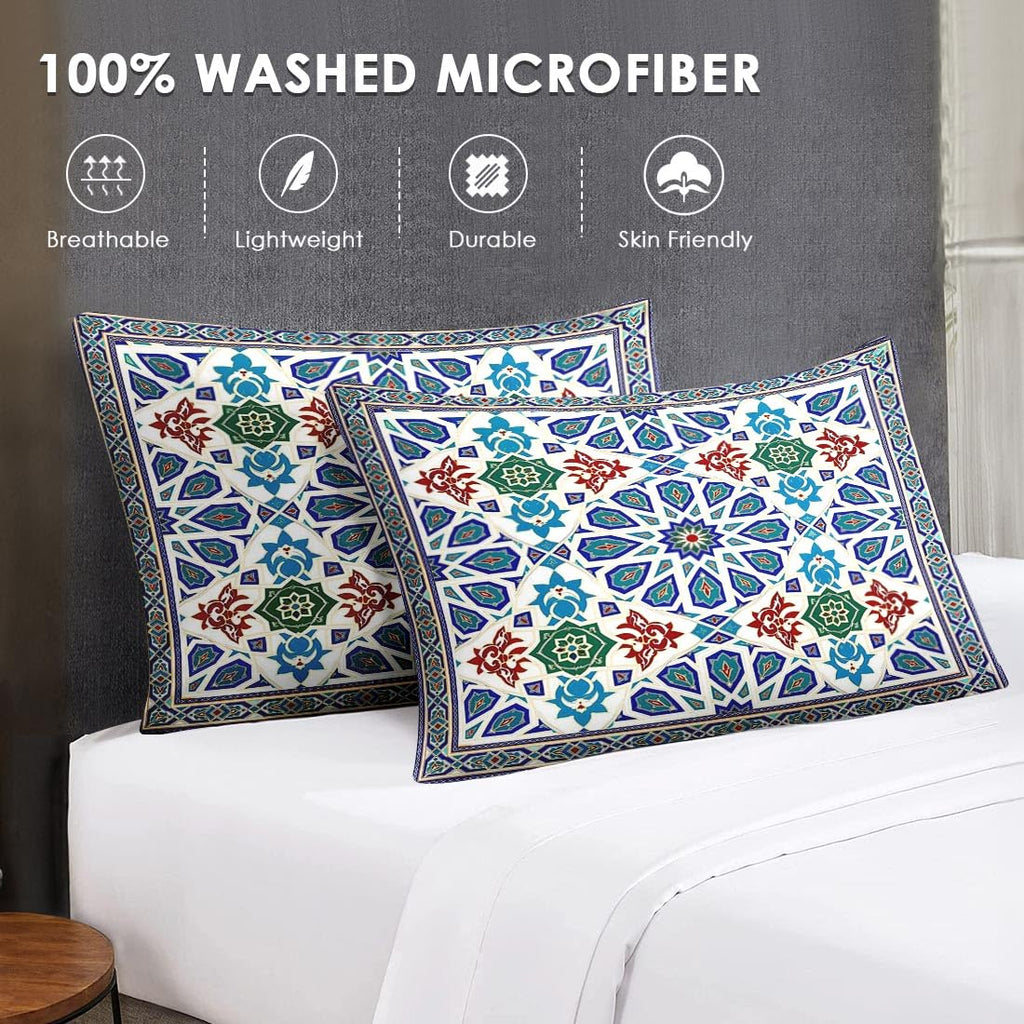 7 Pcs Queen Size Comforter Set, Moroccan Mandala Bedding