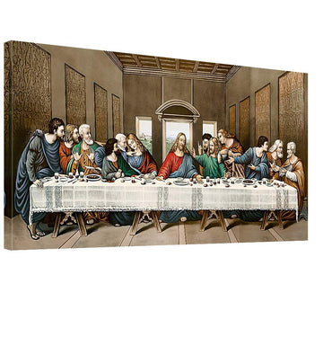 Last Supper Canvas Wall Art Leonardo da Vinci Framed 29"x58"